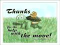 Snail on the back of a turtle: &ldquo;Thanks for the help with the move!&rdquo;