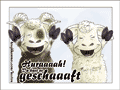 Schafe mit hochgestreckten Armen: &ldquo;Huraaah! Du hast es geschaaaft!&rdquo;