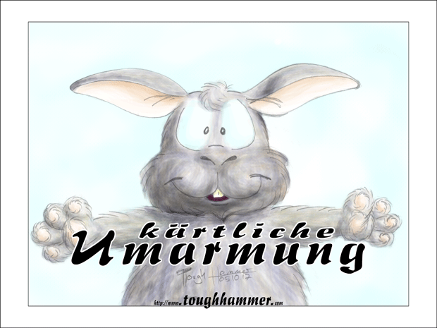 Kaninchen mit weit ausgebreiteten Armen: &ldquo;k&auml;rtliche Umarmung&rdquo;